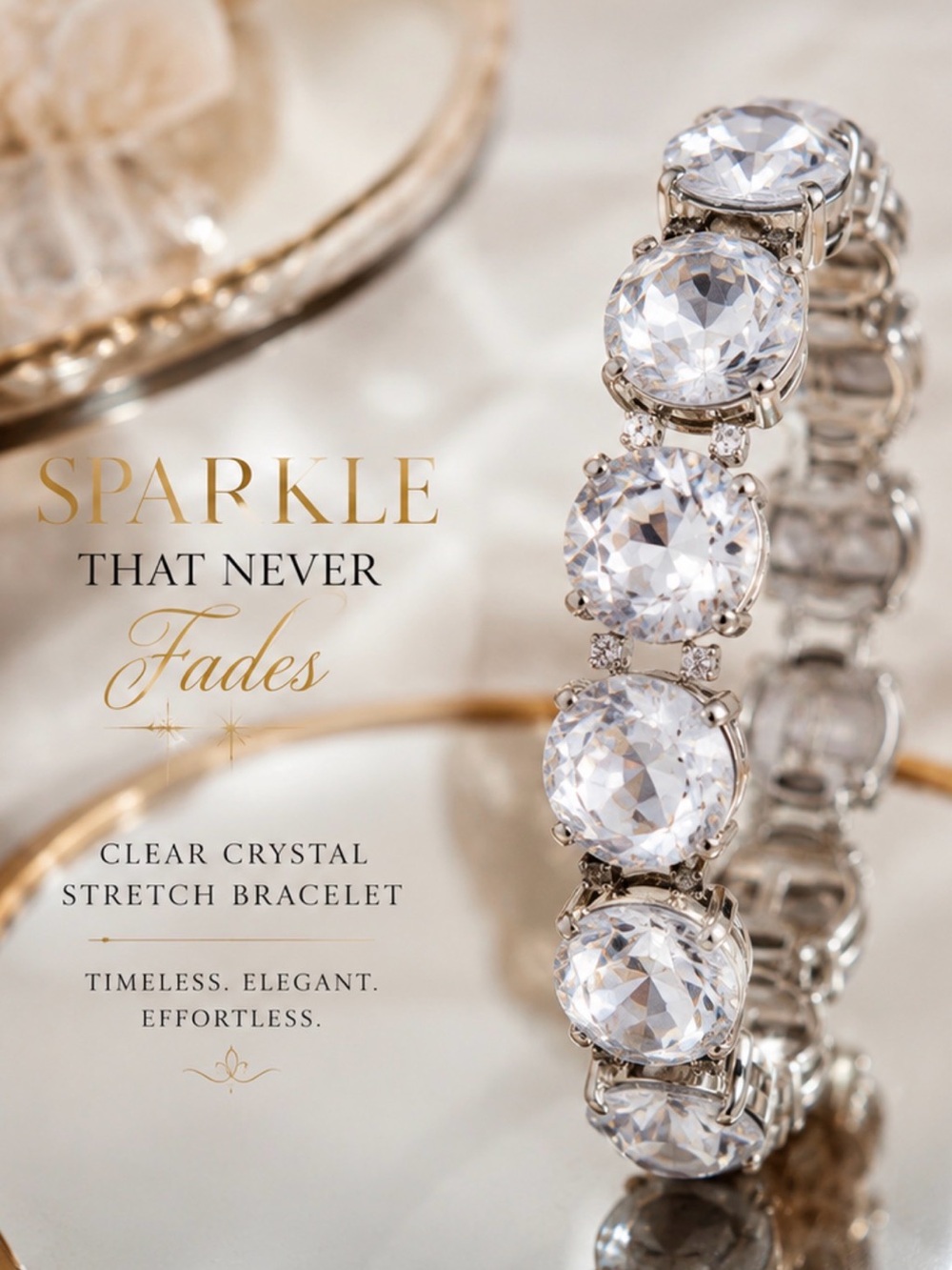 Clear Crystal Stretch Bracelet - Sparkle That Never Fades